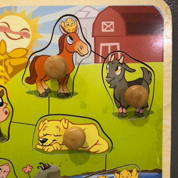 Wooden Block Farm Animal Puzzle, Toy - Picture 3 of 8